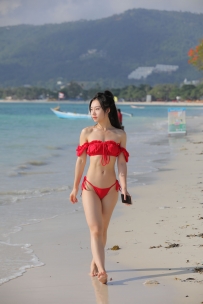 【精选街拍】Vol.0209 苏梅岛旅拍 盛夏 红色比基尼-01 [377P-2.56GB]